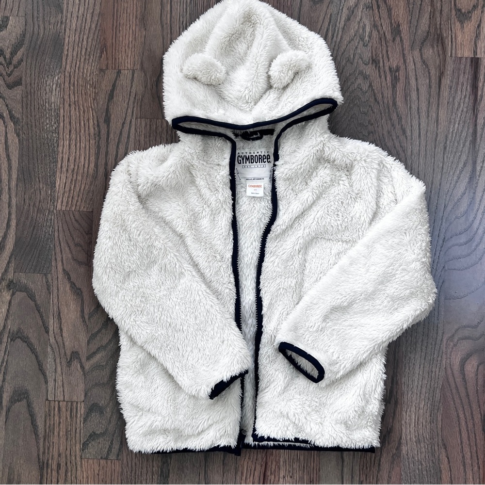 Gymboree Faux Fur off white Zip Up Jacket